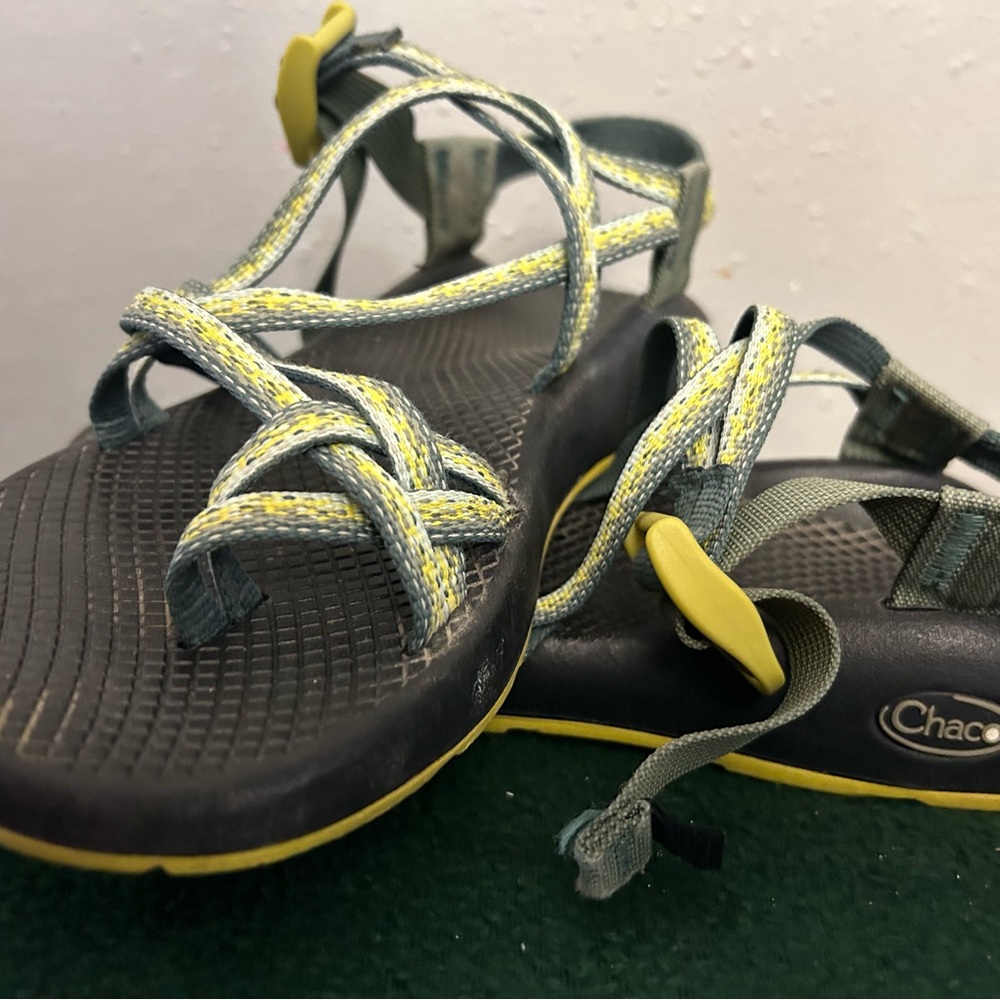 Chaco Strappy Sandals - Black and Yellow